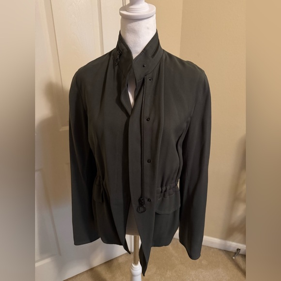 Akris Punto Olive Green Utility Jacket – Minimalist Designer Outerwear - Picture 1 of 10